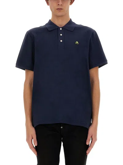 Moose Knuckles Polo In Pique. In Blue