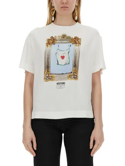 Moschino Painting-print Crepe Blouse In White