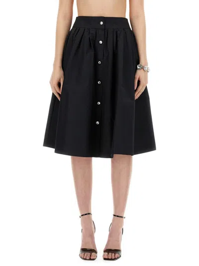 Moschino Poplin Skirt In Black
