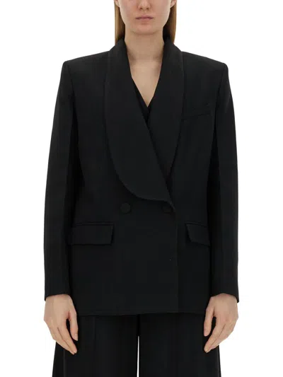 Nina Ricci Shawl-lapel Double-breasted Blazer In Black