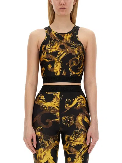 Versace Jeans Couture Baroque Print Top In Multicolour
