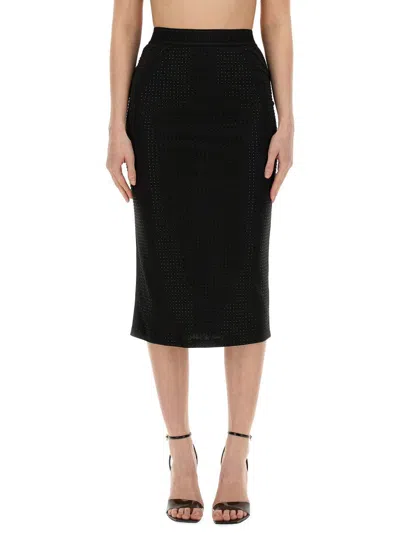 Versace Jeans Couture Crystal Skirt In Black