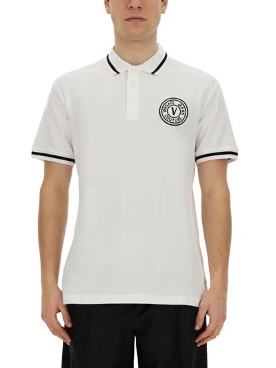 Versace Jeans Couture Polo With Logo In White
