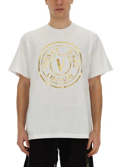 Versace Jeans Couture T-shirt With Logo In White