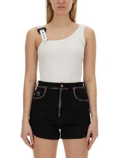 Versace Jeans Couture Tank Top With Buckle In White