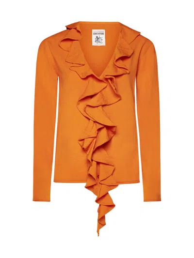 Semicouture Cardigan In Orange