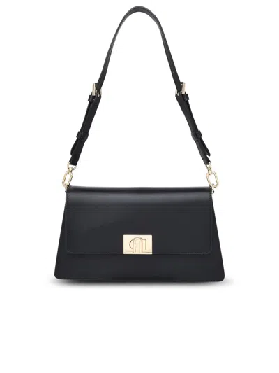 Furla Zoe Patent-leather Crossbody Bag In Black