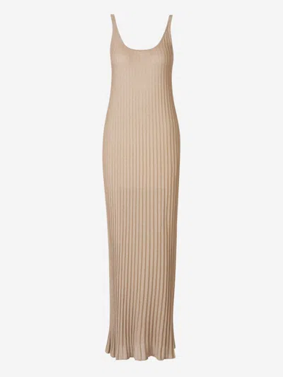Max Mara Pleated Sleeveless Knitted Dress In Pleated Knit