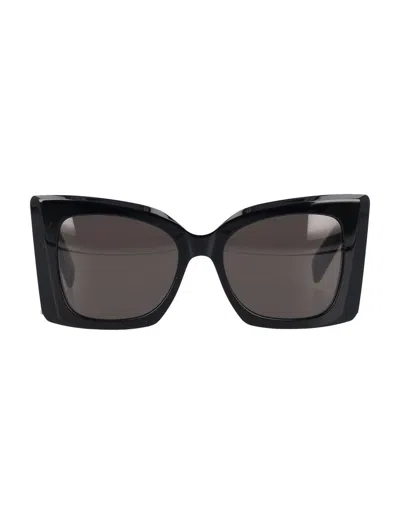 Saint Laurent Sl M119 Blaze Oversize-frame Sunglasses In 001 Black/black/blac