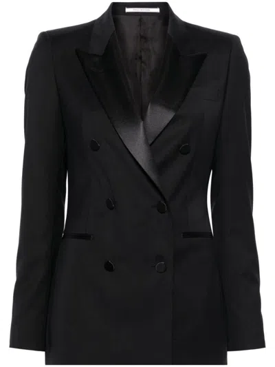 Tagliatore Wool Double-breasted Jacket In Black