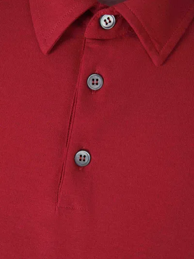 Zanone Plain Cotton Polo In Red