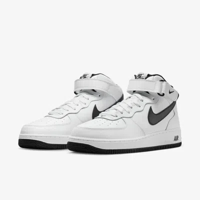 Nike Air Force 1 Mid Dv0806-101 Men's White & Black Running Sneaker Shoes Jn87