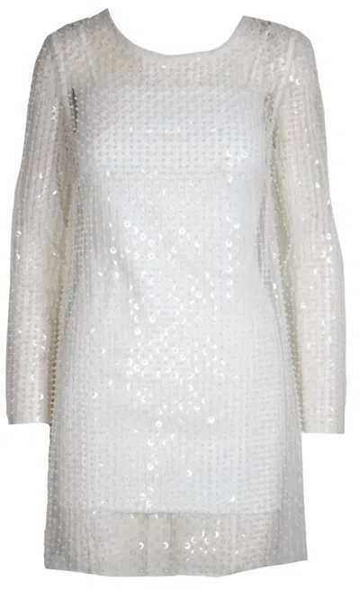 Lucy Paris Arianna Sequin Dress In White
