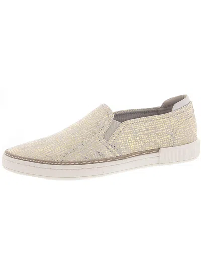 Naturalizer Jade Womens Leather Slip-on Sneakers In Gold