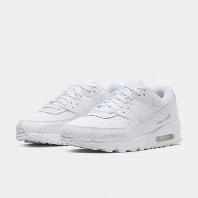 Nike Air Max 90 Recraft Cn8490-100 Men's Triple White Leather Running Shoes Jab4