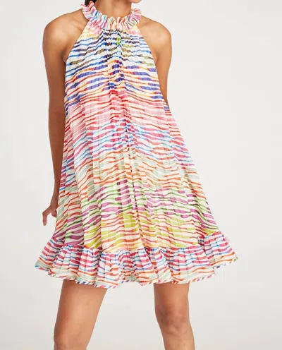 Amur Estfan Pleated Halter Mini Dress In Multi