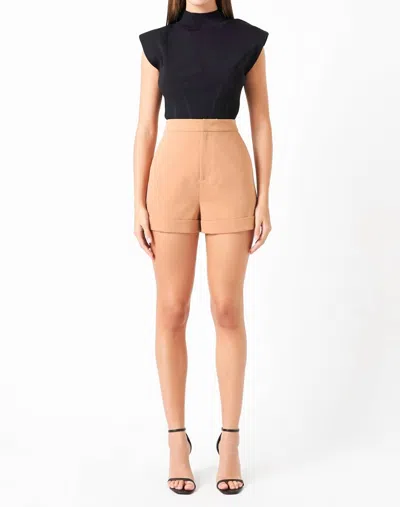 Endless Rose Tailored Shorts In Tan In Multi
