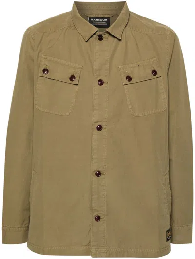Barbour Harris Cotton Shirt Jacket In Ol32 Olive Branch