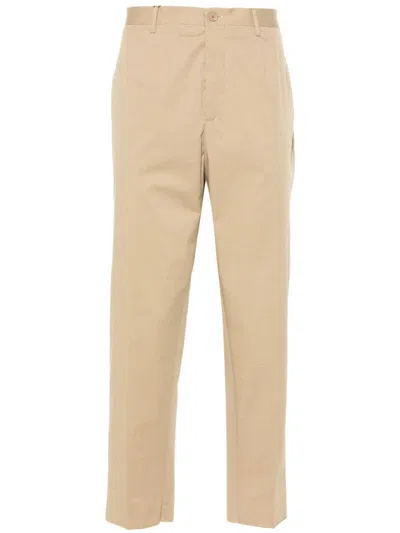 Etro Tapered Cotton Chino Trousers In Nude & Neutrals