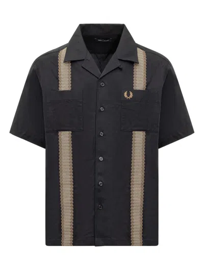Fred Perry Fp Collar Shirt In Black