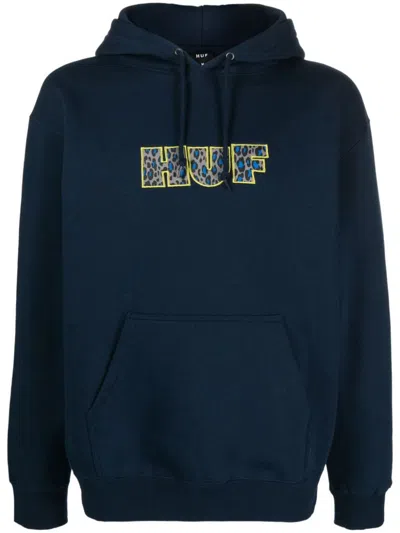 Huf Cheata Logo-embroidered Hoodie In Blue