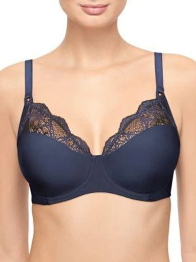 Wacoal Lace Impression Lace Underwire T-shirt Bra In Medieval Blue