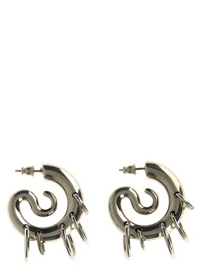 Panconesi Pierced Serpent Earrings In Silver