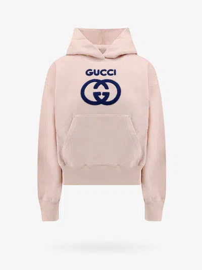 Gucci Cotton Jersey Sweatshirt With Embroidery In Pink