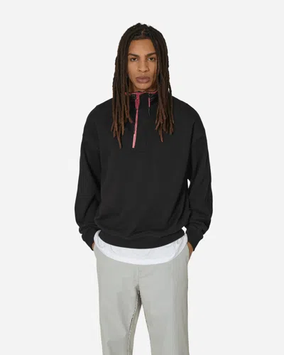 Unaffected Stand Collar Half Zip Sweatshirt In Black