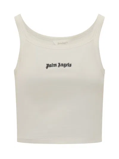 Palm Angels Logo Tank Top In White