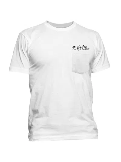 Salt Life Mens Cotton Logo T-shirt In White