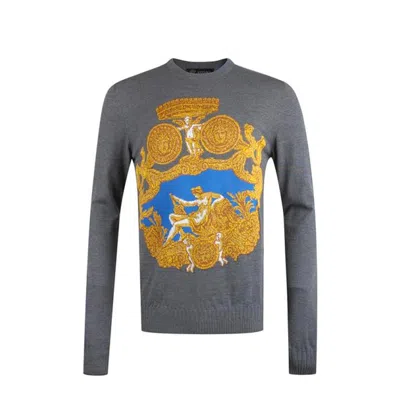 Versace Wool Blend Knit In Gray