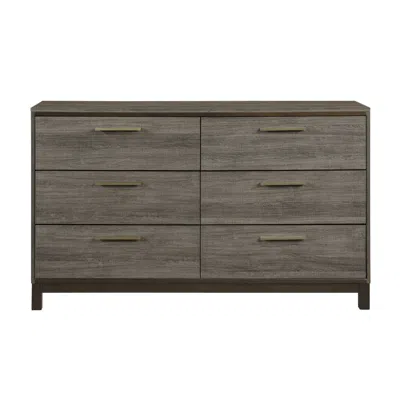 Simplie Fun Contemporary Styling 1pc Dresser Of 6x Drawers In Gray