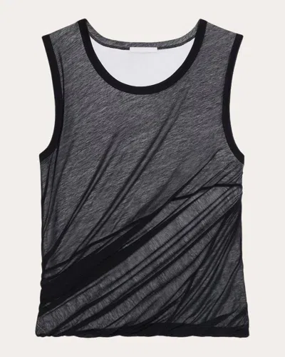 Helmut Lang Layered Cotton Tank Top In Black