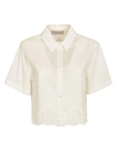 Ermanno Firenze Embellished Cropped Shirt In Beige