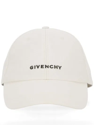 Givenchy Stone Grey Baseball Hat With  4g Embroidery In White