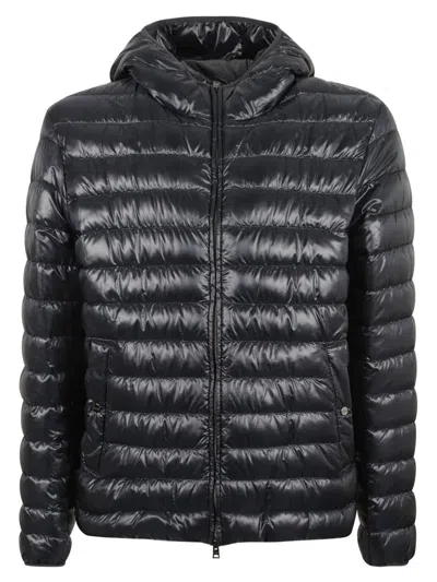 Herno Hooded Quilted Puffer Jacket In Blue