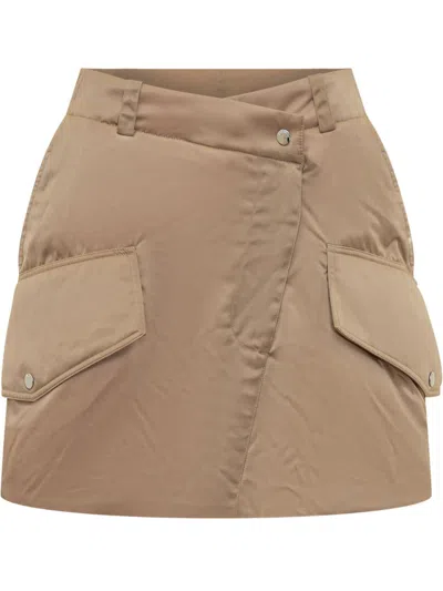 Jw Anderson Mini Cargo Skirt With Padded Design In Beige
