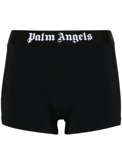 Palm Angels Sports Shorts With Print In Black