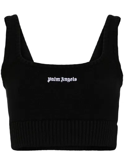 Palm Angels Tank Top With Embroidery In Black