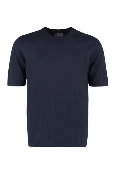 The (alphabet) The (knit) - Cotton Knit T-shirt In Blue