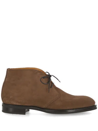 Edward Green Dover Suede Derby Shoes In Brown