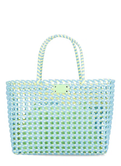 Msgm Tote Bags  Woman Colour Turquoise