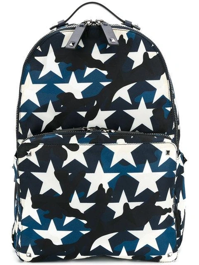 Valentino Garavani Camustars Nylon Backpack, Marine Blue