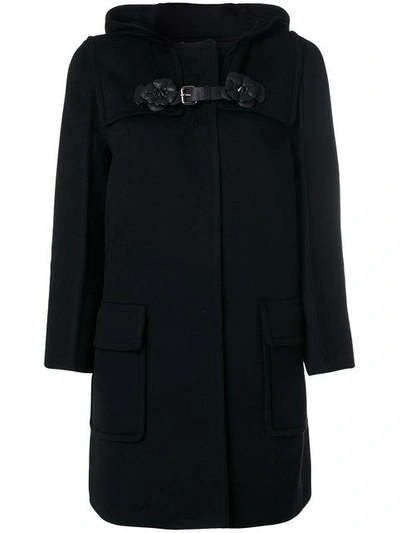 Fendi Coat With Collar Strap In Black