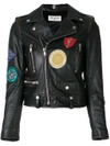 SAINT LAURENT patch embroidered leather jacket,483854Y5RD212285413