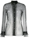 PHILOSOPHY DI LORENZO SERAFINI sheer mesh embroidered blouse,V0202712512274648