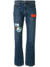 KENZO PATCHWORK STRAIGHT-LEG JEANS,F762PA2566FA12264991