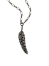 NINA GILIN Feather Pendant Necklace/36"