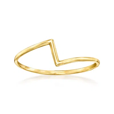 Rs Pure By Ross-simons Italian 14kt Yellow Gold Zigzag Ring